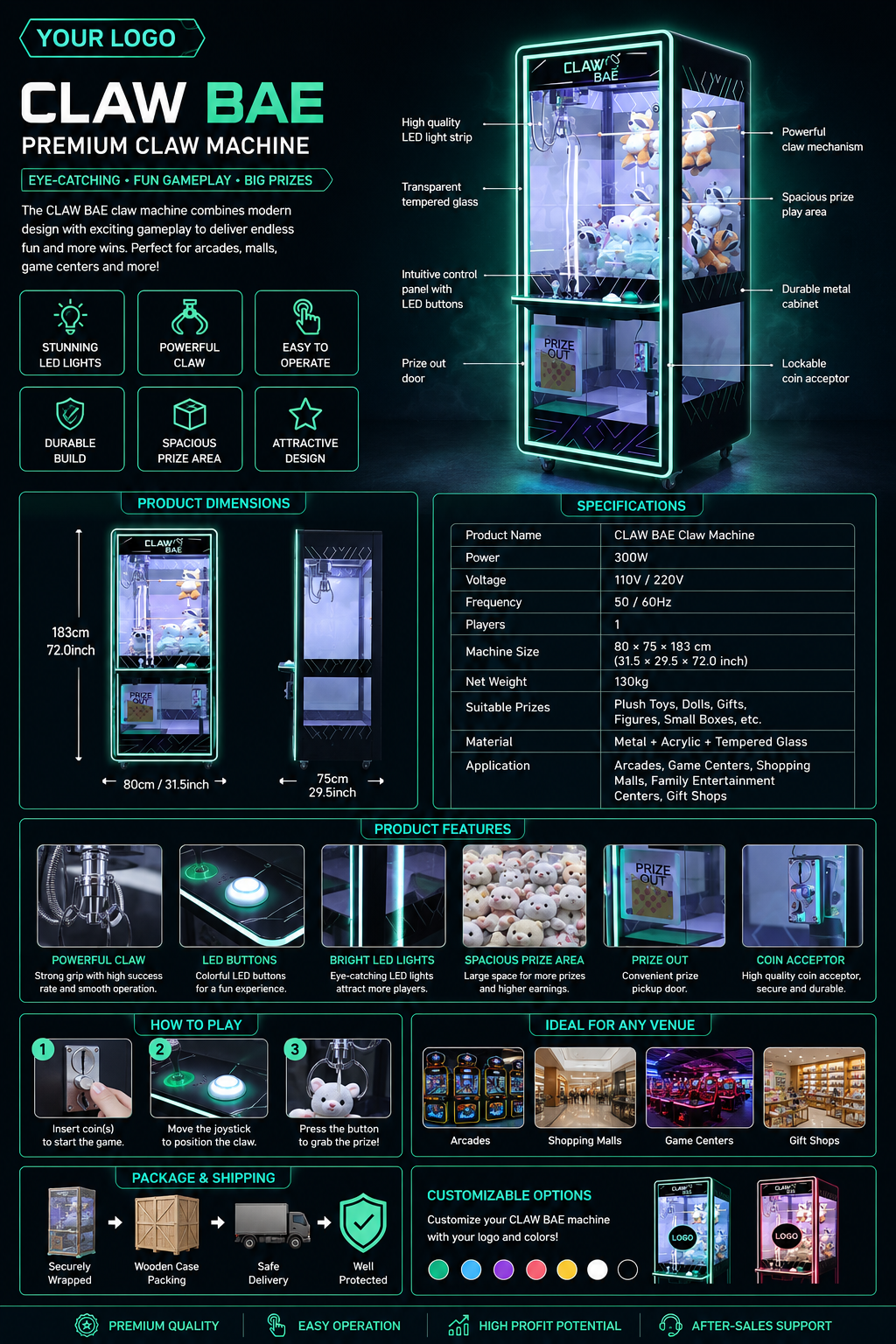 Black Claw Machine Modern Arca – Arcade Prize Vending Machine recenzja i cena